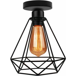 Axhup - Diamond Hanging Pendant Light, Industrial Ceiling Lamp with Metal Cage Lampshade, Retro Black Chanderlier for Kitchen Island Dining Room Axhup - Diamond Hanging Pendant Light, Industrial Ceiling Lamp with Metal Cage Lampshade, Retro Black Chanderlier for Kitchen Island Dining Room