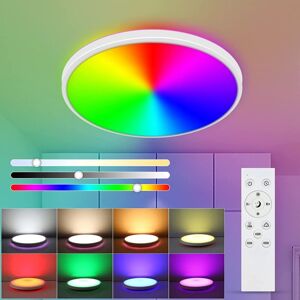 Goeco 24W RGB Dimmable Ceiling Light - Ceiling Light, Multicolor, Remote Goeco 24W RGB Dimmable Ceiling Light - Ceiling Light, Multicolor, Remote