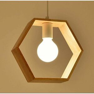 DEWDAT E27 Creative Pendant Lights Industrial Wood Ceiling Light Modern Luminaire Lumiere Contemporain Pendant Lights Ceiling Light Fixture (Hexagon DEWDAT E27 Creative Pendant Lights Industrial Wood Ceiling Light Modern Luminaire Lumiere Contemporain Pendant Lights Ceiling Light Fixture (Hexagon