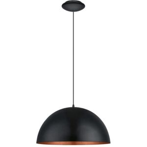 Eglo - Gaetano 1 - 1 Light Dome Ceiling Hanging Pendant Black, Copper, E27 Eglo - Gaetano 1 - 1 Light Dome Ceiling Hanging Pendant Black, Copper, E27