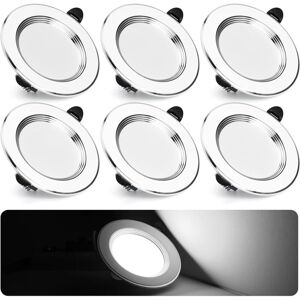 TINOR Extra Flat Recessed led Spotlight 7W 700Lm Recessed Ceiling Lamp Cool White 6000K Bathroom Spotlight Aluminum Round Metal Pack of 6 for Living Room TINOR Extra Flat Recessed led Spotlight 7W 700Lm Recessed Ceiling Lamp Cool White 6000K Bathroom Spotlight Aluminum Round Metal Pack of 6 for Living Room