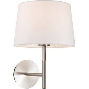 Firstlight Seymour Classic Wall Lamp - Brushed Steel Cream Shade - E27 Firstlight Seymour Classic Wall Lamp - Brushed Steel Cream Shade - E27