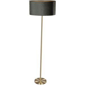 QAZQA Floor Lamp Brass with Oval Velvet Shade Green 50cm - Simplo QAZQA Floor Lamp Brass with Oval Velvet Shade Green 50cm - Simplo