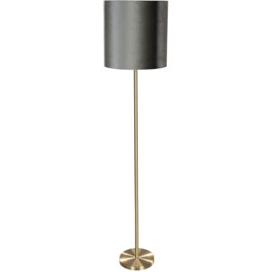 QAZQA Floor Lamp Brass with Velvet Shade Green 40cm - Simplo QAZQA Floor Lamp Brass with Velvet Shade Green 40cm - Simplo