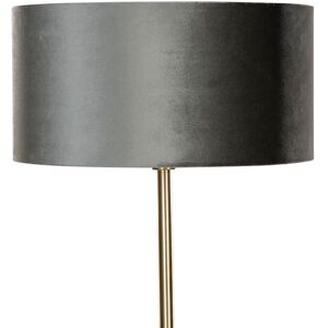 QAZQA Floor Lamp Brass with Velvet Shade Green 50cm - Simplo QAZQA Floor Lamp Brass with Velvet Shade Green 50cm - Simplo