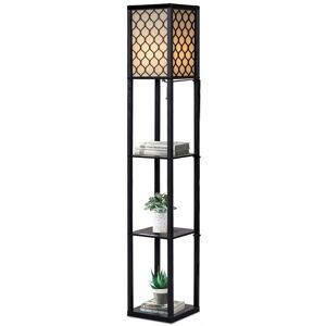Costway - Floor Lamp Freestanding Bedside Lounge Light Lamp W/3 Tier Storage Shelves E27 Costway - Floor Lamp Freestanding Bedside Lounge Light Lamp W/3 Tier Storage Shelves E27