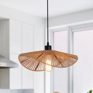 Ganeed - Boho Rattan Pendant Light Fixture Modern Style Hanging Light Bamboo Handwoven 1-Light Hanging Lamp for Farmhouse Bedroom Living Room Dining Ganeed - Boho Rattan Pendant Light Fixture Modern Style Hanging Light Bamboo Handwoven 1-Light Hanging Lamp for Farmhouse Bedroom Living Room Dining