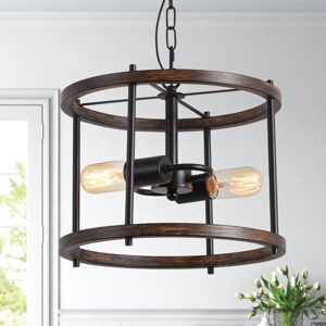 Caged Pendant Light Rustic Style Hanging Pendant Light Fitting High Adjustable for Barn Foyer Hallway Stairwell Bronze 2 Lights - Ganeed Caged Pendant Light Rustic Style Hanging Pendant Light Fitting High Adjustable for Barn Foyer Hallway Stairwell Bronze 2 Lights - Ganeed