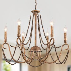 Ceiling Light Vintage French Classic Hanging Chandelier Wrought Iron Light Fitting Bronze 6 Lights - Ganeed Ceiling Light Vintage French Classic Hanging Chandelier Wrought Iron Light Fitting Bronze 6 Lights - Ganeed