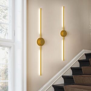 Ganeed Modern Linear Wall Lamp Brushed Brass LED Wall Sconce Acrylic Lampshade, Minimalist Copper Wall Lighting Fixture Antique Brass Bathroom Vanity Ganeed Modern Linear Wall Lamp Brushed Brass LED Wall Sconce Acrylic Lampshade, Minimalist Copper Wall Lighting Fixture Antique Brass Bathroom Vanity