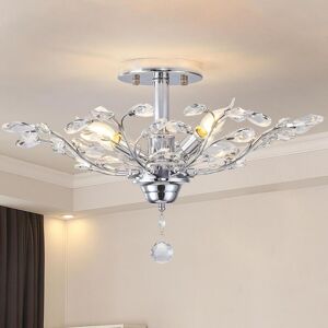 Ganeed - Vintage K9 Clear Crystal Chandeliers Ceiling Lighting Pendant Lighting Flush Mounted Fixture for Living Room Dinning Room Restaurant Porch Ganeed - Vintage K9 Clear Crystal Chandeliers Ceiling Lighting Pendant Lighting Flush Mounted Fixture for Living Room Dinning Room Restaurant Porch