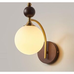Ikodm - Glass Globe Wall Sconce, Retro Wooden Wall Light, Mid Century Modern Minimalist Nordic Wall Lamp, Wall Lantern for Ikodm - Glass Globe Wall Sconce, Retro Wooden Wall Light, Mid Century Modern Minimalist Nordic Wall Lamp, Wall Lantern for
