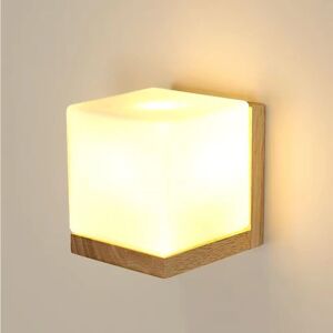 GOECO Vintage Indoor Wall Light, Modern Wood and Glass Wall Lamp, E27 Wood Wall Sconce for Bedroom Living Room Hallway Dining Room, Kitchen GOECO Vintage Indoor Wall Light, Modern Wood and Glass Wall Lamp, E27 Wood Wall Sconce for Bedroom Living Room Hallway Dining Room, Kitchen