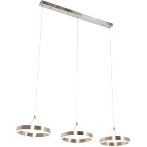 QAZQA Steel Pendant Light Lyani - Dimmable 3-Light QAZQA Steel Pendant Light Lyani - Dimmable 3-Light