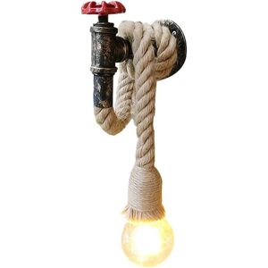 IKODM Hemp Rope Water Pipe Light Fixture Industrial Retro Creative Wall Lamp 1 Socket E27 Perfect Decorative Lighting Wall Sconce IKODM Hemp Rope Water Pipe Light Fixture Industrial Retro Creative Wall Lamp 1 Socket E27 Perfect Decorative Lighting Wall Sconce