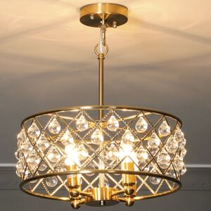 HOMCOM Ceiling Light with Adjustable Height, Modern Crystal Chandelier HOMCOM Ceiling Light with Adjustable Height, Modern Crystal Chandelier