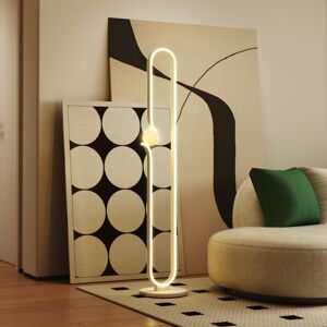 Dimmable led Floor Lamp with Glass Night Light, Foot Switch, White - Homcom Dimmable led Floor Lamp with Glass Night Light, Foot Switch, White - Homcom