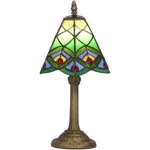 HOMCOM Handcrafted Stained Glass Bedside Lamp, Tiffany Style Table Lamp HOMCOM Handcrafted Stained Glass Bedside Lamp, Tiffany Style Table Lamp