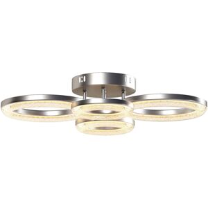 HOMCOM Modern 4-Ring Flush Mount Ceiling Light, LED Ceiling Light, Silver HOMCOM Modern 4-Ring Flush Mount Ceiling Light, LED Ceiling Light, Silver