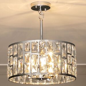 HOMCOM Modern Flush Mount Ceiling Light, Crystal Chandelier for Living Room HOMCOM Modern Flush Mount Ceiling Light, Crystal Chandelier for Living Room