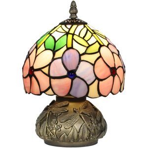 HOMCOM Stained Glass Bedside Lamp, Tiffany Style Table Lamp for Bedroom HOMCOM Stained Glass Bedside Lamp, Tiffany Style Table Lamp for Bedroom