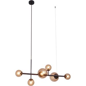 QAZQA Monaco Pendant Light - Hotel Chic Bronze Glass - G9 8W QAZQA Monaco Pendant Light - Hotel Chic Bronze Glass - G9 8W