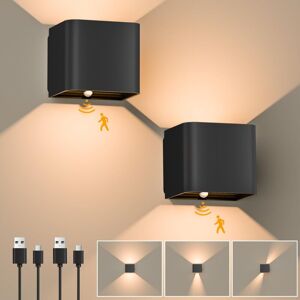 TINOR Indoor Wall Light, 2 Pcs Motion Sensor Wall Light, Rechargeable LED Wall Lamp, 3000K Warm White Light Wireless Wall Lamp, Adjustable Beam Angle TINOR Indoor Wall Light, 2 Pcs Motion Sensor Wall Light, Rechargeable LED Wall Lamp, 3000K Warm White Light Wireless Wall Lamp, Adjustable Beam Angle