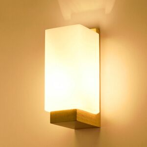 WOIYIC Indoor Wall Light Wood, Modern Minimalist Design Wall Lamp, Glass Shade Wall Sconce for Bedroom Living Room Hallway Cafe Home Decor WOIYIC Indoor Wall Light Wood, Modern Minimalist Design Wall Lamp, Glass Shade Wall Sconce for Bedroom Living Room Hallway Cafe Home Decor