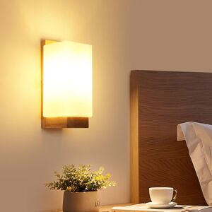 TINOR Indoor Wooden Wall Sconce, Vintage Wall Lamp Glass Shade, E27 Square Wall Light Fixture for Bedroom Living Room Hallway Staircase (Bulb Included) TINOR Indoor Wooden Wall Sconce, Vintage Wall Lamp Glass Shade, E27 Square Wall Light Fixture for Bedroom Living Room Hallway Staircase (Bulb Included)
