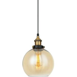 Italux Cardena - Black, Gold | Amber Shade - Pendant Light Italux Cardena - Black, Gold | Amber Shade - Pendant Light
