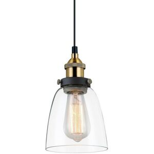 Italux Francis - Industrial And Retro Hanging Pendant Black, Gold 1 Light with Clear Shade, E27 Dimmable Italux Francis - Industrial And Retro Hanging Pendant Black, Gold 1 Light with Clear Shade, E27 Dimmable