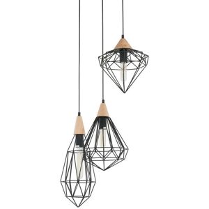 Italux - Maelle - Industrial And Retro Hanging Pendant Black 1 Light with Cage Shade, E27 Italux - Maelle - Industrial And Retro Hanging Pendant Black 1 Light with Cage Shade, E27