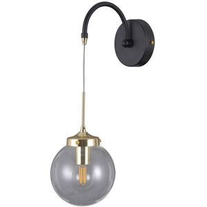 Italux Domenico - Black Matte Steel Wall Lamp, Clear Shade - Wall Lamp Italux Domenico - Black Matte Steel Wall Lamp, Clear Shade - Wall Lamp
