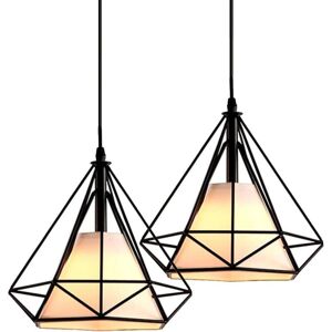 STOEX Industrial Pendant Light Metal Geometric Cage Hanging Ceiling Light Adjustable Height for Living Room Bedroom 2 Pack Black STOEX Industrial Pendant Light Metal Geometric Cage Hanging Ceiling Light Adjustable Height for Living Room Bedroom 2 Pack Black
