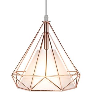 STOEX Industrial Pendant Light Metal Geometric Cage Hanging Ceiling Light Adjustable Height for Living Room Bedroom Ø25 Rose Gold STOEX Industrial Pendant Light Metal Geometric Cage Hanging Ceiling Light Adjustable Height for Living Room Bedroom Ø25 Rose Gold