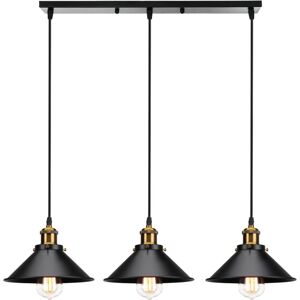 NORCKS Industrial Pendant Lights Ø22CM,Vintage 3 Lights Ceiling Light Black Retro Hanging Lamp, Iron Metal Ceiling Light For Bar Corridor Kitchen NORCKS Industrial Pendant Lights Ø22CM,Vintage 3 Lights Ceiling Light Black Retro Hanging Lamp, Iron Metal Ceiling Light For Bar Corridor Kitchen