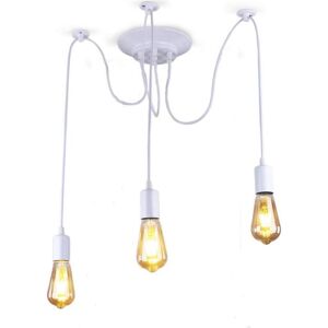 NORCKS Industrial Pendant Lights White Classic Edison Ceiling Light Vintage Ceiling Lights E27 Retro Antique Spider Chandelier 3 Heads NORCKS Industrial Pendant Lights White Classic Edison Ceiling Light Vintage Ceiling Lights E27 Retro Antique Spider Chandelier 3 Heads
