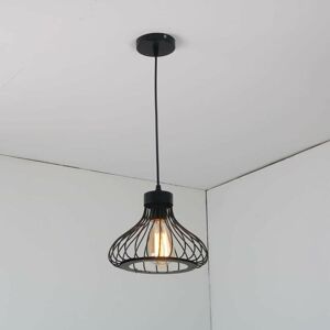 DEWDAT Industrial Retro Cage Ceiling Pendant Light, Shades Metal Basket Lamp, Vintage Rustic Black Wire Cage Guard Hanging Lighting Fixture for Kitchen DEWDAT Industrial Retro Cage Ceiling Pendant Light, Shades Metal Basket Lamp, Vintage Rustic Black Wire Cage Guard Hanging Lighting Fixture for Kitchen