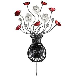 Inspired Lighting - Inspired Clearance - (dh) Bonita Wall Lamp 3 Light G4 Black/Red/Crystal, not led/cfl Compatible Inspired Lighting - Inspired Clearance - (dh) Bonita Wall Lamp 3 Light G4 Black/Red/Crystal, not led/cfl Compatible