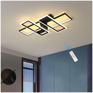 GANEED Modern LED Ceiling Light, 4 Black Squares Flush Mount Ceiling Lamps, 80W Acrylic Ceiling Light Fixture for Living Room Kitchen Bedroom Office Dining GANEED Modern LED Ceiling Light, 4 Black Squares Flush Mount Ceiling Lamps, 80W Acrylic Ceiling Light Fixture for Living Room Kitchen Bedroom Office Dining
