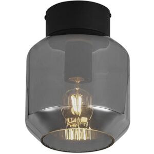 Qazqa Modern Ceiling Light Black Frosted Glass - Ceiling Lamp Qazqa Modern Ceiling Light Black Frosted Glass - Ceiling Lamp