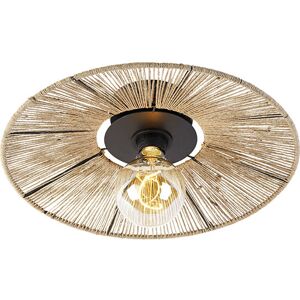 Qazqa Rustic Ceiling Lamp - Rope, Steel - Black - 40cm - Rustic Type Qazqa Rustic Ceiling Lamp - Rope, Steel - Black - 40cm - Rustic Type