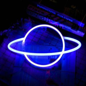Langray - Planet Neon Light, Blue Pink Planet Neon Signs Light up Art Wall Decor Light-Waterproof led Night Light - Battery Operated or usb Planet Langray - Planet Neon Light, Blue Pink Planet Neon Signs Light up Art Wall Decor Light-Waterproof led Night Light - Battery Operated or usb Planet