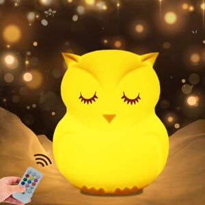 Longziming - Large Owl Night Light Baby Night Light led Night Lights Portable Silicone Bedside Lamp Multicolor Light with Remote Control Eye Care Longziming - Large Owl Night Light Baby Night Light led Night Lights Portable Silicone Bedside Lamp Multicolor Light with Remote Control Eye Care