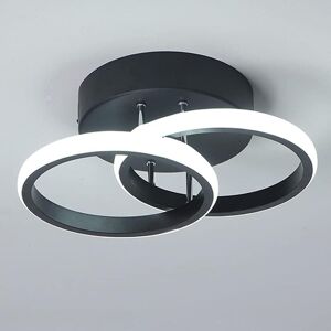 Comely - 2 Rings led Ceiling Light, Modern Style, Aisle Lighting for Entrance, Balcony, Hallway, Kitchen, Living Room, 22W - Black - 6500K White Light Comely - 2 Rings led Ceiling Light, Modern Style, Aisle Lighting for Entrance, Balcony, Hallway, Kitchen, Living Room, 22W - Black - 6500K White Light