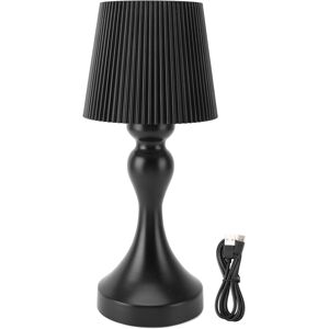 GROOFOO Led Cordless Table Lamp Iron Plastic Pleated Touch Control Stepless Dimmable usb Rechargeable Nightstand Lamp for Bedroom Office Bar Black GROOFOO Led Cordless Table Lamp Iron Plastic Pleated Touch Control Stepless Dimmable usb Rechargeable Nightstand Lamp for Bedroom Office Bar Black