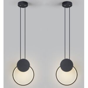 WOTTES Led Industrial Pendant Light Fixture Ring Ceiling Light Adjustable Hanging Lamp Indoor Chandelier Neutral Light 2Pcs WOTTES Led Industrial Pendant Light Fixture Ring Ceiling Light Adjustable Hanging Lamp Indoor Chandelier Neutral Light 2Pcs