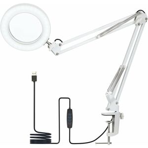 Tinor - led Magnifying Lamp with Clamp, 3 Colors Desk Lamp with 10 Levels Adjustable Brightness, 5x for Printing Suitable for Home and Office for Tinor - led Magnifying Lamp with Clamp, 3 Colors Desk Lamp with 10 Levels Adjustable Brightness, 5x for Printing Suitable for Home and Office for