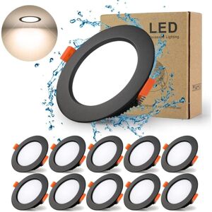 Longziming - Led Recessed Spotlight Black, Recessed Extra Flat Led Ceiling Light Bathroom Pack of 10, 5W 500Lumen Equivalent 50W Incandescent, Longziming - Led Recessed Spotlight Black, Recessed Extra Flat Led Ceiling Light Bathroom Pack of 10, 5W 500Lumen Equivalent 50W Incandescent,
