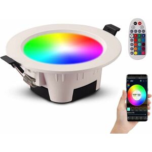 DEWDAT Led Recessed Spotlight rgb Color Adjustable Brightness 700 Lumens with Remote Control for Living Room Bathroom Kitchen Hallway Exhibition,5W (Pack of DEWDAT Led Recessed Spotlight rgb Color Adjustable Brightness 700 Lumens with Remote Control for Living Room Bathroom Kitchen Hallway Exhibition,5W (Pack of